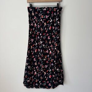 Madewell Black Floral Maxi Skirt 6